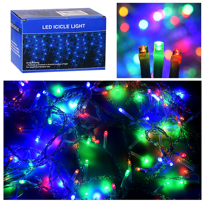 Электрогирлянда светодиодная Занавес, 3м*1м, 120 ламп, цвет: цветной