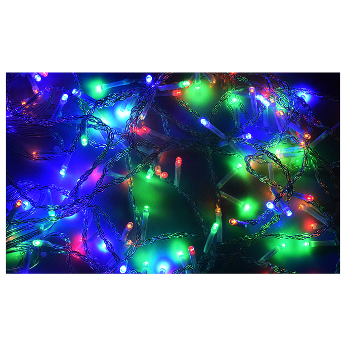 Фото к товару Электрогирлянда светодиодная Занавес, 3м*1м, 120 ламп, цвет: цветной Электрогирлянда светодиодная Занавес, 3м*1м, 120 ламп, цвет: цветной