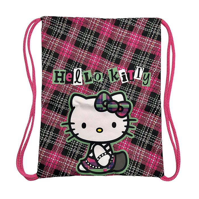 Мешок для обуви Hello Kitty, 1 отделение, 330*420 мм+ петля для подвеса, полиэстер 210 ден