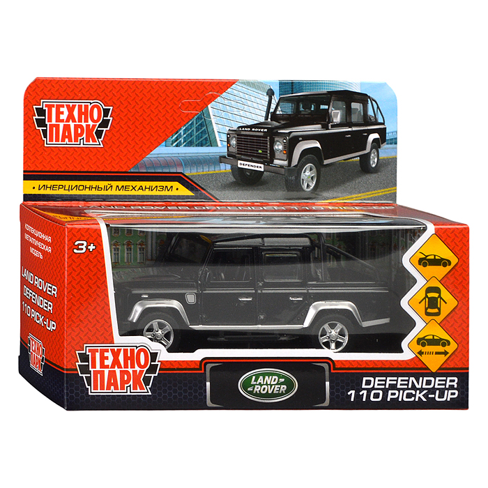 Фото к товару Машина металл Land Rover Defender Pickup 12 см, (двери, багаж, черный) в коробке Машина металл Land Rover Defender Pickup 12 см, (двери, багаж, черный) в коробке