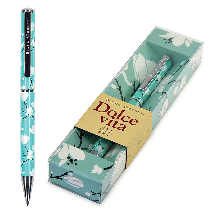 Ручка шариковая "Dolce vita. Магнолия" металлицеский корпус, 0,7 мм, синяя