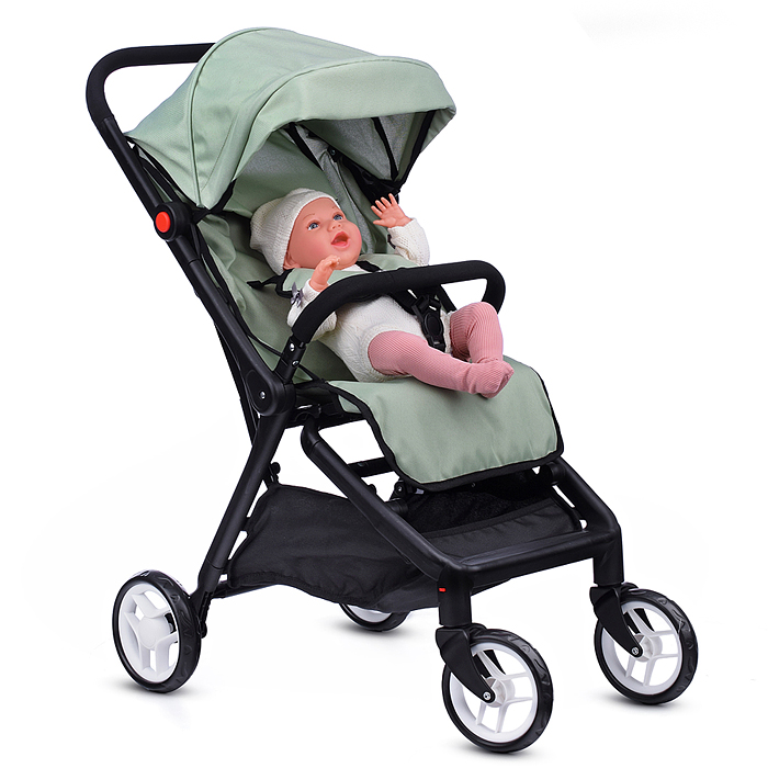 Коляска для кукол 9699 прогулочная, складная, с корзиной, цвет хакки, в пакете
