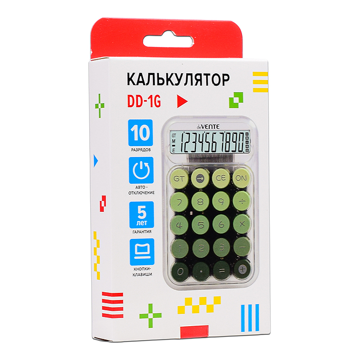 Калькулятор настольный DD-1, 125x150x18 мм, 10 разрядный, коррекция последнего введенного 