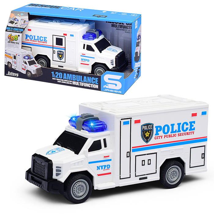 Машина JS165A "Полиция" 1:20 (свет, звук) в коробке