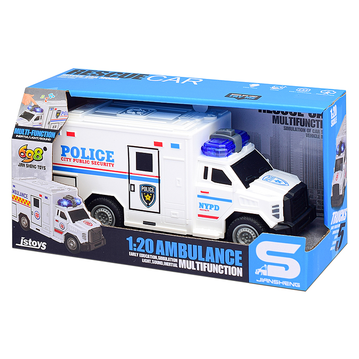 Машина JS165A "Полиция" 1:20 (свет, звук) в коробке