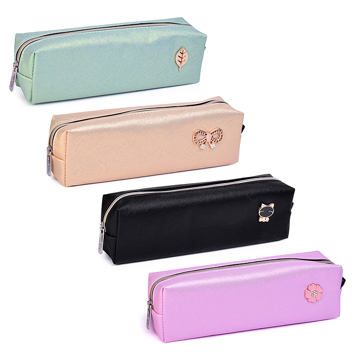 Пенал "Chic Pin" 21x6x4,5 см, прямоугольный для 30 предметов, антивандальная искусственная 