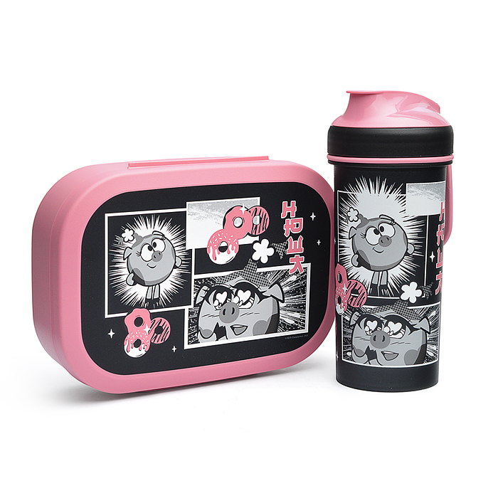 Фото к товару Набор: Ланч-бокс 0,98л и стакан детский с крышкой, петлей и декором "Смешарики" 0,4л (Розовый) Набор: Ланч-бокс 0,98л и стакан детский с крышкой, петлей и декором "Смешарики" 0,4л (Розовый)