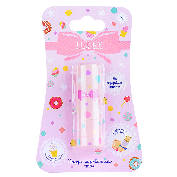 Парфюмированный стик Lukky в виде головы кошечки, детский бесспиртовой, 3,8 гр, ванильное мороженное