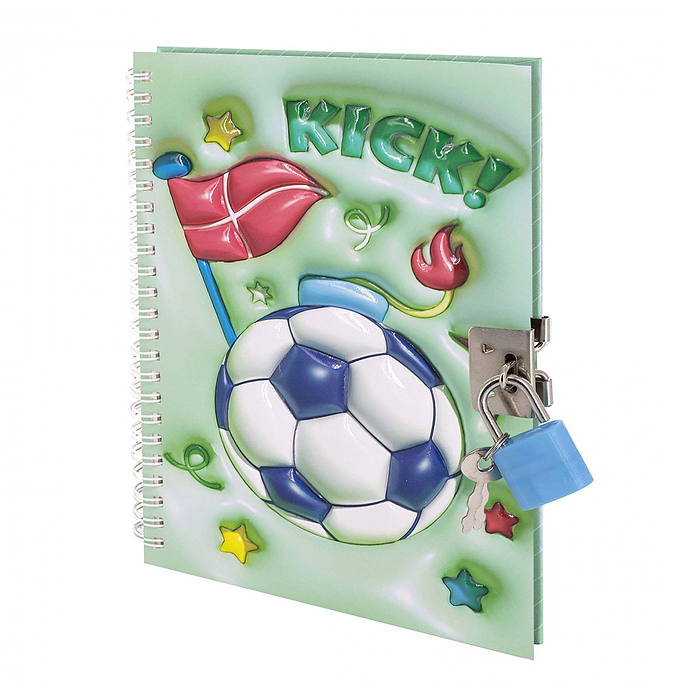 Подарочный блокнот 13,0 см * 18,0 см, эффект 3D, замочек, 45 л., клетка, "Футбол" Подарочный блокнот 13,0 см * 18,0 см, эффект 3D, замочек, 45 л., клетка, "Футбол"