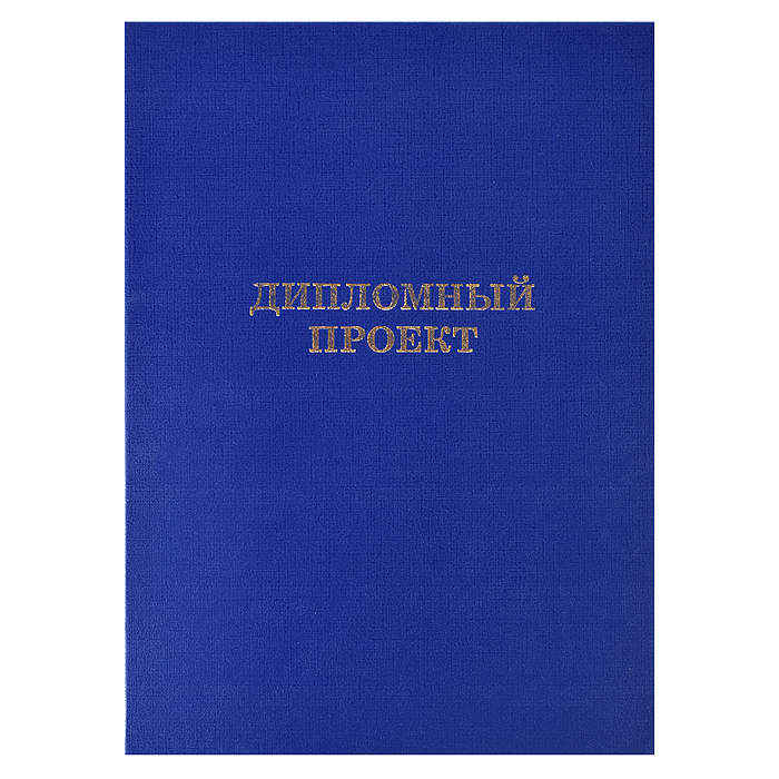 Папка "Дипломный проект" A4 (220x305 мм) бумвинил, шнуровка, без листов, синяя