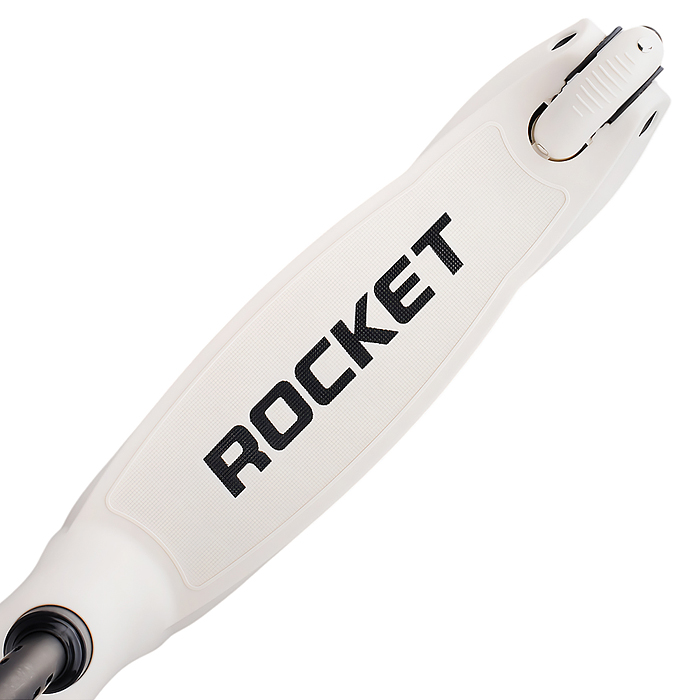 Фото к товару Самокат 3-х колесный ROCKET,колеса PU со светом, светящаяся стойка, ABEC 7, белый Самокат 3-х колесный ROCKET,колеса PU со светом, светящаяся стойка, ABEC 7, белый
