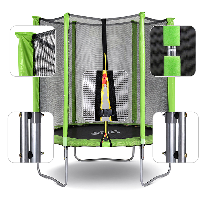 Фото к товару Батут ROCKET, d=183, внешняя сетка высотой 150 см., общая высота 207 см, зеленый Батут ROCKET, d=183, внешняя сетка высотой 150 см., общая высота 207 см, зеленый