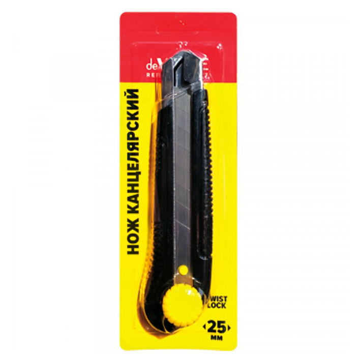 Нож канцелярский "REPAIR & CRAFT" 25 мм, металлическое направляющее, ручная система фиксаци
