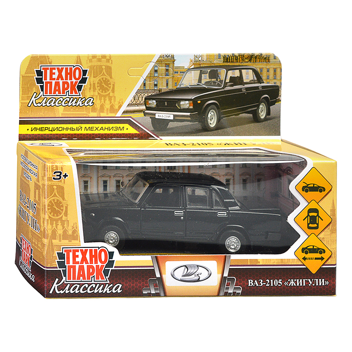 Фото к товару Машина металл LADA ваз-2105 1997 12 cm, двери, багаж, инерц.черный Машина металл LADA ваз-2105 1997 12 cm, двери, багаж, инерц.черный