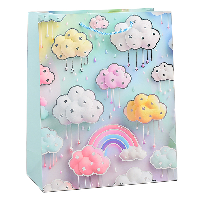 Фото к товару Пакет подарочный 00-6347 "Облака" 26х32х10 см Пакет подарочный 00-6347 "Облака" 26х32х10 см