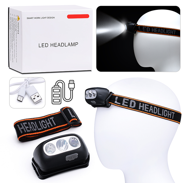 Фонарь налобный 00-6096 аккумуляторный, 400 мАч Фонарь налобный 00-6096 аккумуляторный, 400 мАч