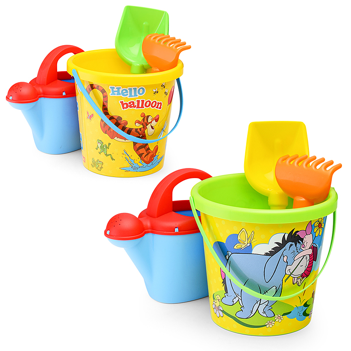Набор Disney «Винни и его друзья» №9: ведро с наклейкой, лопатка №5, грабельки №5, лейка №10 Набор Disney «Винни и его друзья» №9: ведро с наклейкой, лопатка №5, грабельки №5, лейка №10