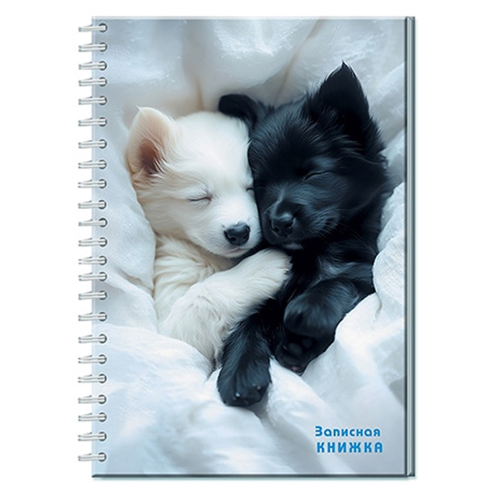 Записная книжка 96л. А5 на гребне 7БЦ, "Мимишные щенки" Записная книжка 96л. А5 на гребне 7БЦ, "Мимишные щенки"