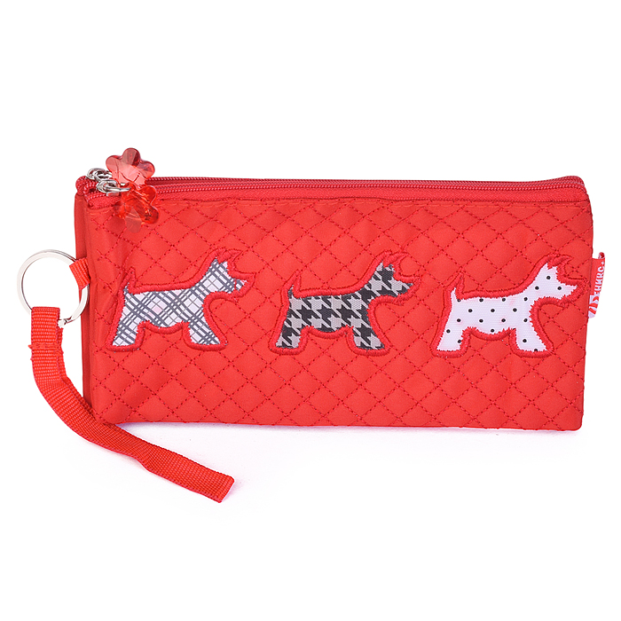 Пенал школьный "Собачки" (аппликация) (без наполнения, 20.5х3x6 см, миркофибра)