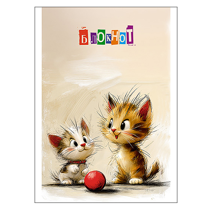 Блокнот 16л. клетка А6 "Котята"