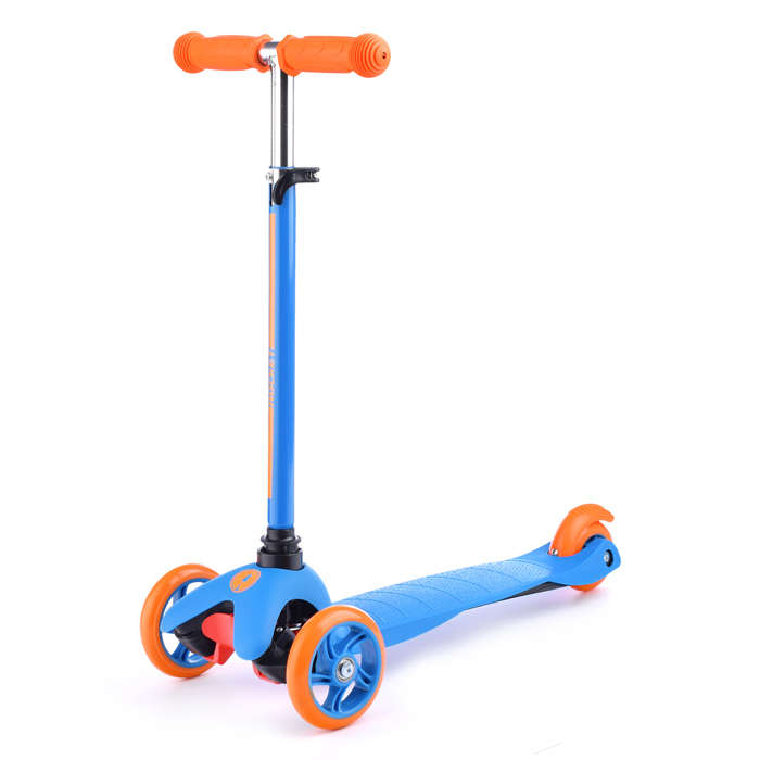 Фото к товару Самокат трёхколёсный ROCKET колёса PU, цвет оранжево-синий Самокат трёхколёсный ROCKET колёса PU, цвет оранжево-синий