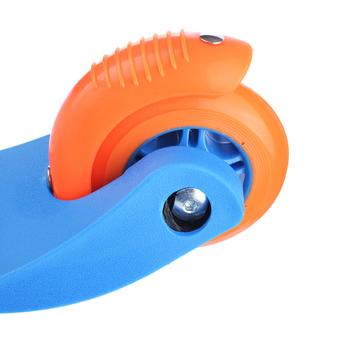 Фото к товару Самокат трёхколёсный ROCKET колёса PU, цвет оранжево-синий Самокат трёхколёсный ROCKET колёса PU, цвет оранжево-синий