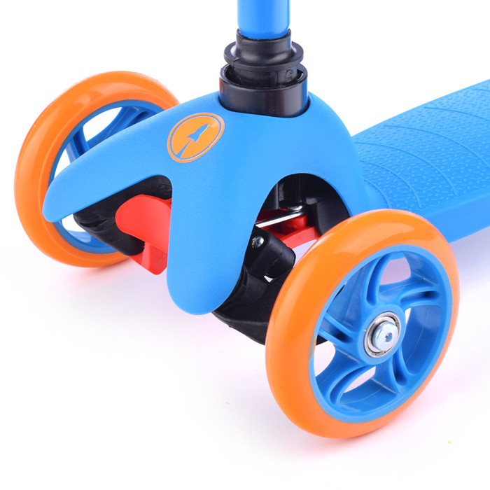 Фото к товару Самокат трёхколёсный ROCKET колёса PU, цвет оранжево-синий Самокат трёхколёсный ROCKET колёса PU, цвет оранжево-синий