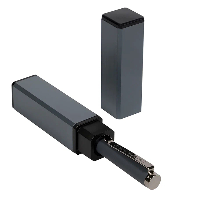 Ручка "Venezia Pragmatico" в тубусе прямоуг. Формы, 1,0 мм, синяя (корпус серый, футляр серый)