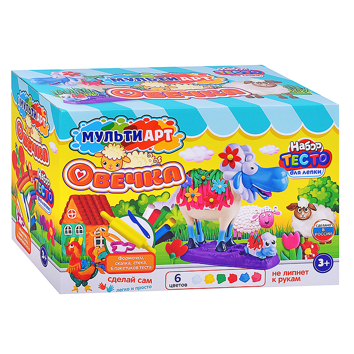 Набор теста для лепки с формочками милая "Овечка" 27 см. 