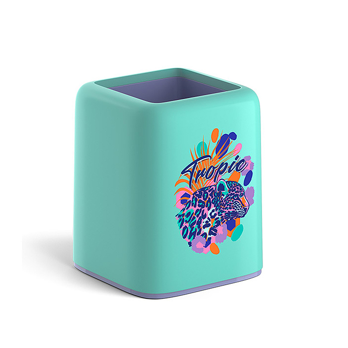 Подставка настольная пластиковая Forte, Tropical, мятный с фиолетовым