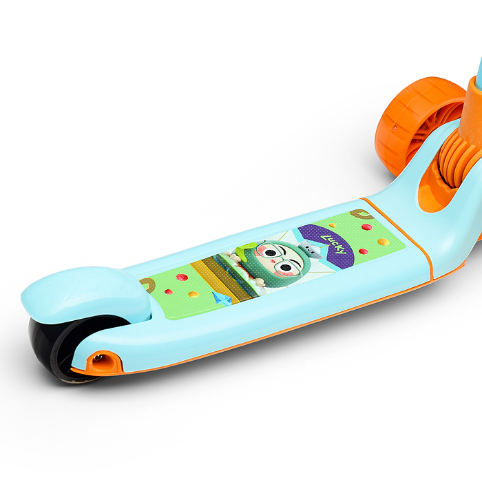 Фото к товару Самокат U001196Y 3-х кол., оранжево-голубой, PU, в коробке Самокат U001196Y 3-х кол., оранжево-голубой, PU, в коробке