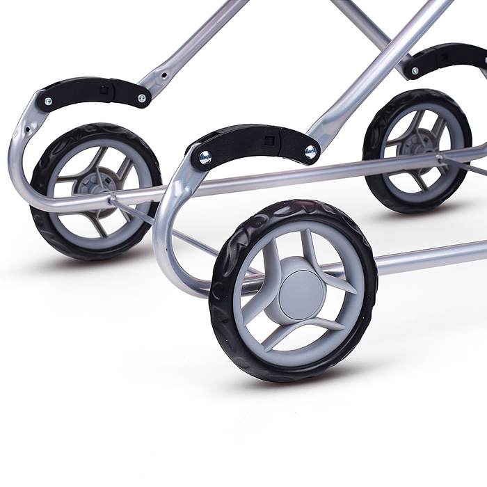 Коляска для кукол 9308W металлическая, складная, прогулочная с капюшоном, цвет розовый