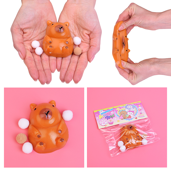 Игрушка-антистресс 00-6540 "Капибара с мягкими шариками"