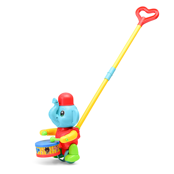 Фото к товару Каталка A0356 "Слоник барабанщик" в сетке Каталка A0356 "Слоник барабанщик" в сетке