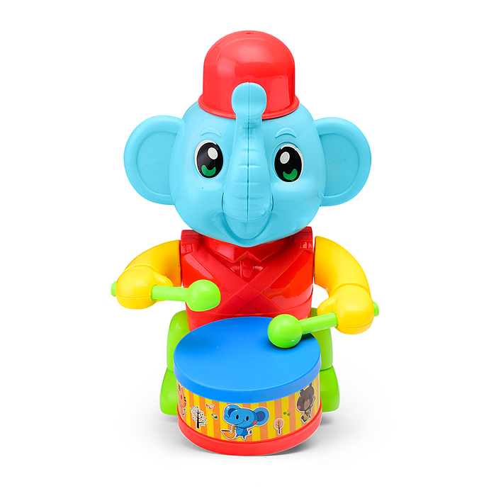 Фото к товару Каталка A0356 "Слоник барабанщик" в сетке Каталка A0356 "Слоник барабанщик" в сетке