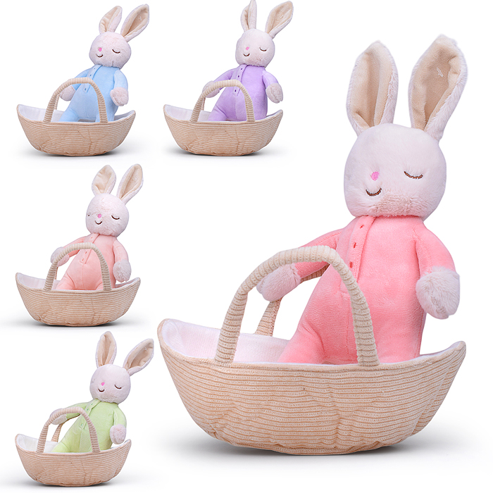 Мягкая игрушка М1393 "Заяц в корзинке" 25 см.