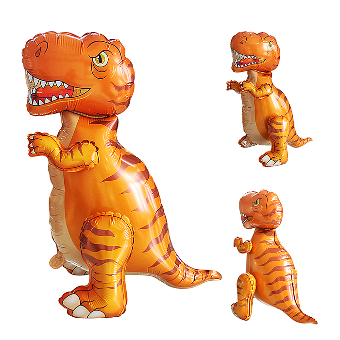 Шар 3D (28''/71 см) Фигура, Динозавр Тираннозавр, Оранжевый, 1 шт. в уп. Шар 3D (28''/71 см) Фигура, Динозавр Тираннозавр, Оранжевый, 1 шт. в уп.