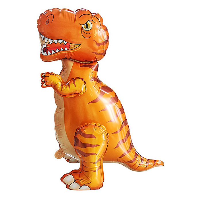 Шар 3D (28''/71 см) Фигура, Динозавр Тираннозавр, Оранжевый, 1 шт. в уп.