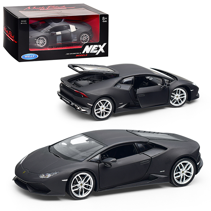 Машинка 1:24 Lamborghini Huracan Coupe, черный матовый Машинка 1:24 Lamborghini Huracan Coupe, черный матовый