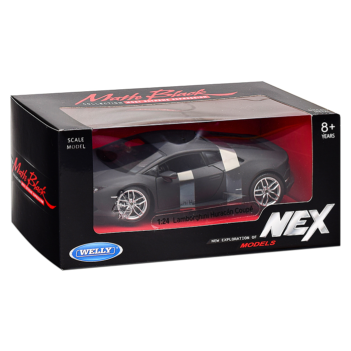 Фото к товару Машинка 1:24 Lamborghini Huracan Coupe, черный матовый Машинка 1:24 Lamborghini Huracan Coupe, черный матовый