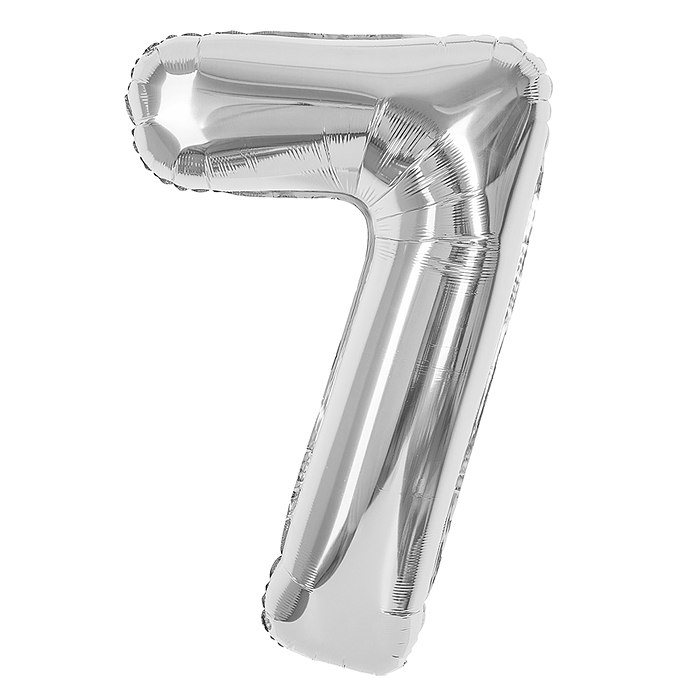 Шар (40''/102 см) Цифра, 7, Серебро, 1 шт. в уп. Шар (40''/102 см) Цифра, 7, Серебро, 1 шт. в уп.