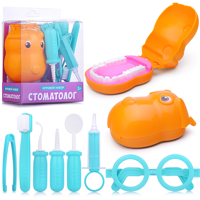 Игровой набор "Стоматолог" Собачка, 8 предметов, блистер