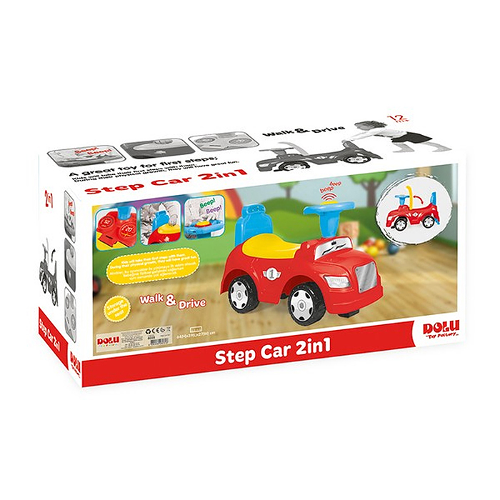 Фото к товару Машина-каталка step, звук, красная Машина-каталка step, звук, красная