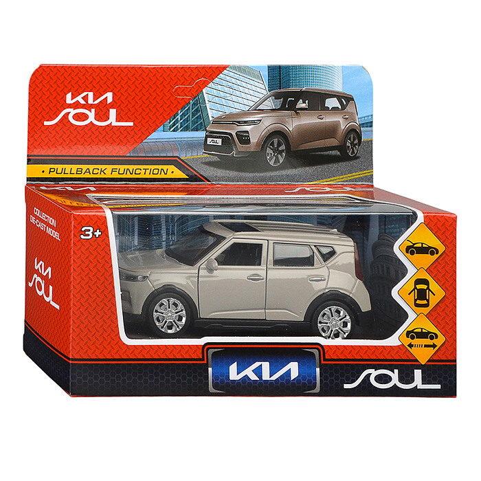 Фото к товару Машина металл KIA Soul 12 см, (двери, багаж.,серый) инерц., в коробке Машина металл KIA Soul 12 см, (двери, багаж.,серый) инерц., в коробке