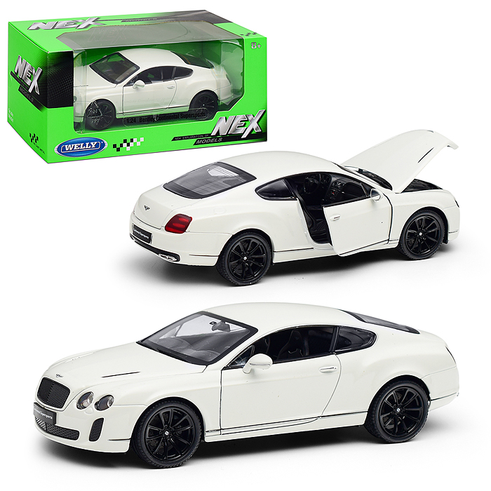 Машинка 1:24 Bentley Continental Supersports, белый Машинка 1:24 Bentley Continental Supersports, белый