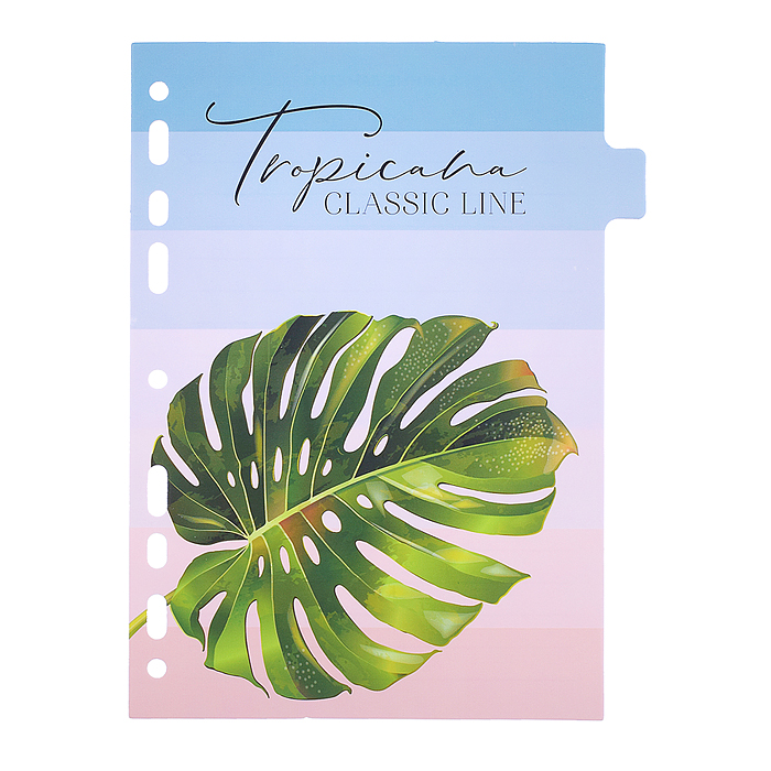 Фото к товару Разделитель листов "Tropicana" A5 (160x210 мм) ламинированный мелованный картон 210 г/м2, с Разделитель листов "Tropicana" A5 (160x210 мм) ламинированный мелованный картон 210 г/м2, с