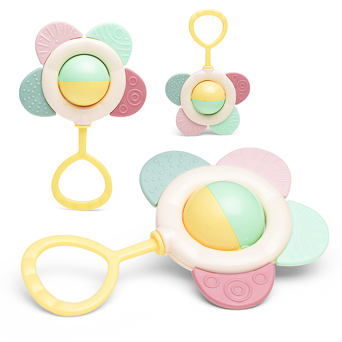 Погремушка-прорезыватель с ручкой "Цветочек" (в пакете) Погремушка-прорезыватель с ручкой "Цветочек" (в пакете)