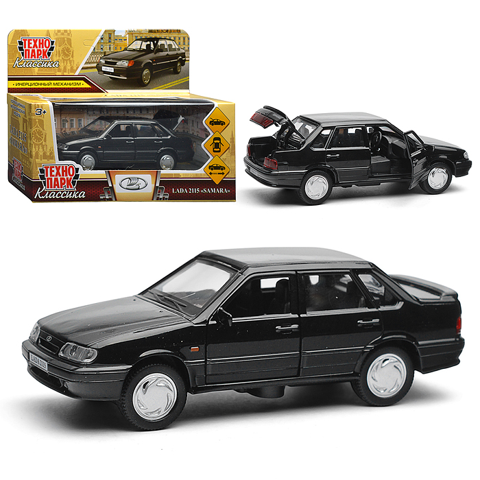 Машина металл ваз-2115 "Самара" длина 12 см, двери, черный