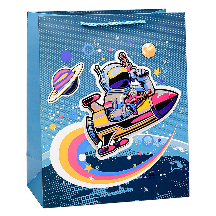 Фото к товару Пакет подарочный 00-6359 "Energetic astronaut" 26х32х12 см Пакет подарочный 00-6359 "Energetic astronaut" 26х32х12 см
