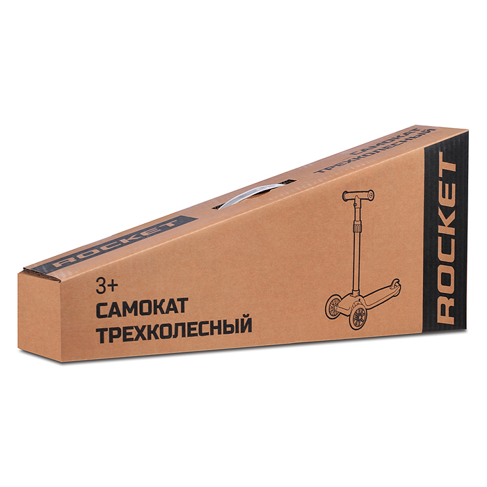 Фото к товару Самокат трёхколёсный ROCKET колёса PU, цвет розовый Самокат трёхколёсный ROCKET колёса PU, цвет розовый